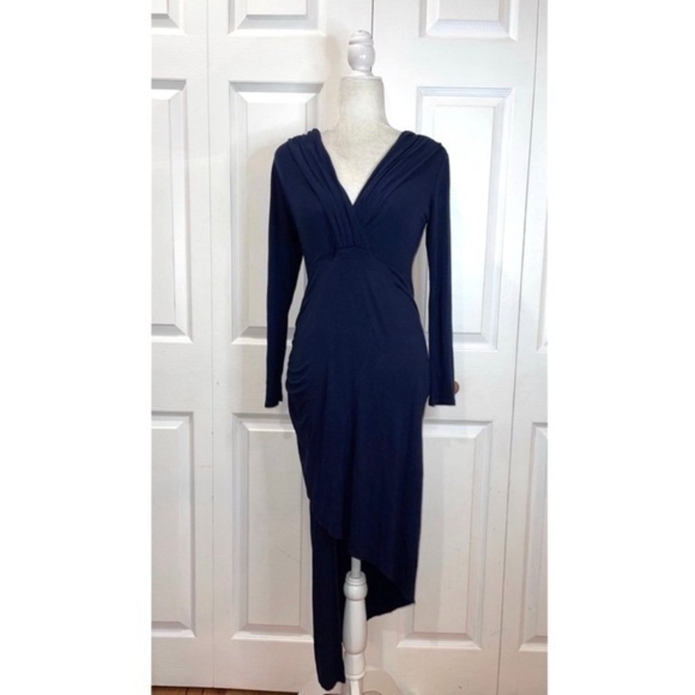 The Vanity Room Navy Blue Asymmetric Hem Dress